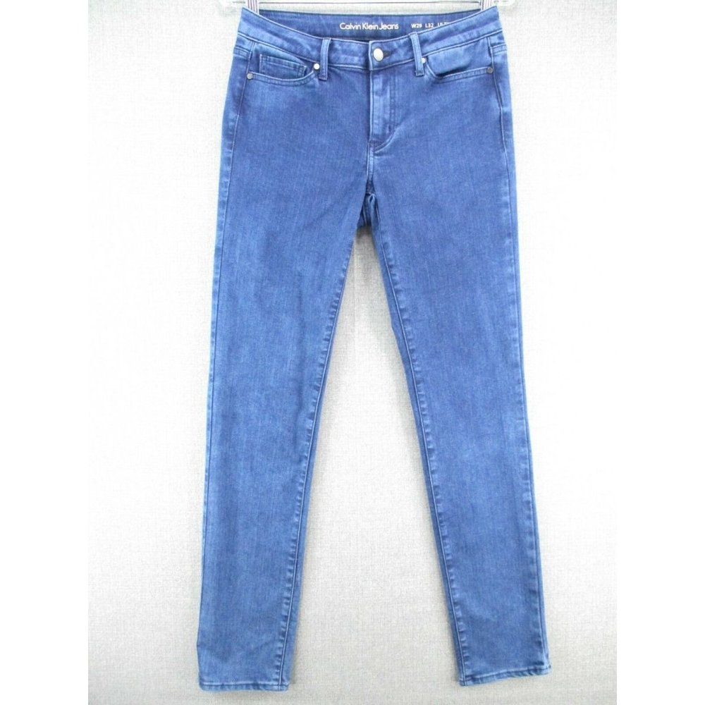 Calvin Klein Jeans Womens 29x32 Blue Mid Rise Ultimate Skinny Stretch